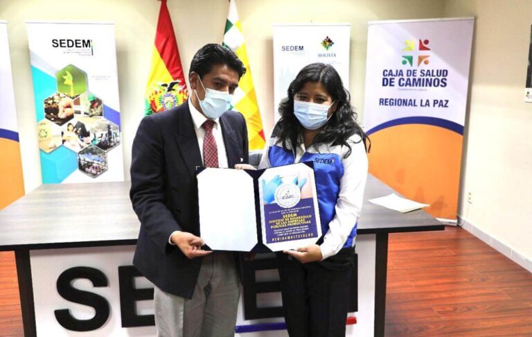 SEDEM recibe reconocimiento ¨Empresa Segura Contra el Covid-19¨ de la Caja de Salud de Caminos