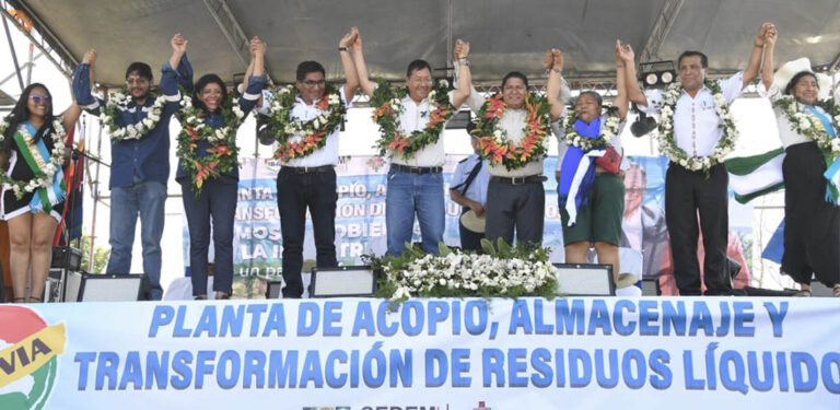 PRESIDENTE ARCE COLOCA PIEDRA FUNDAMENTAL PARA CONSTRUCCIÓN DE PLANTA DE ACOPIO Y TRANSFORMACIÓN DE GRASAS Y ACEITES RECICLADOS