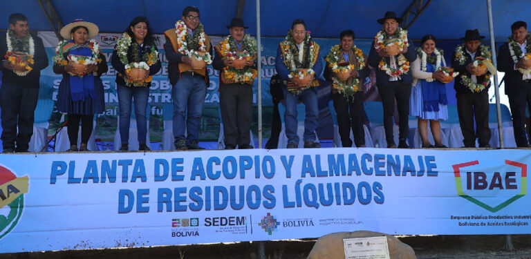COCHABAMBA: PLANTA INDUSTRIAL EN TIRAQUE RECICLARÁ RESIDUOS LÍQUIDOS COMO INSUMO PARA LA PRODUCCIÓN DE BIOCOMBUSTIBLES