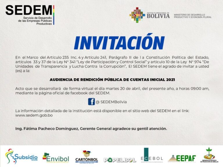AUDIENCIA DE RENDICIÓN PÚBLICA DE CUENTAS INICIAL 2021