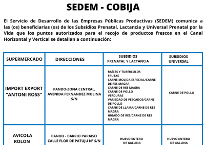 SEDEM - COBIJA