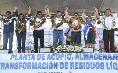 PRESIDENTE ARCE COLOCA PIEDRA FUNDAMENTAL PARA CONSTRUCCIÓN DE PLANTA DE ACOPIO Y TRANSFORMACIÓN DE GRASAS Y ACEITES RECICLADOS
